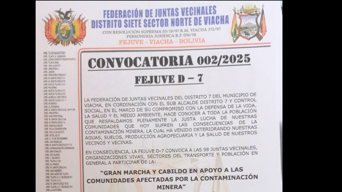 Convocatoria a la marcha