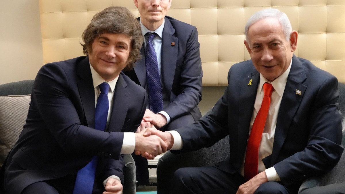 El presidente de Argentina, Javier Milei, junto al primer ministro de Israel, Benjamin Netanyahu.