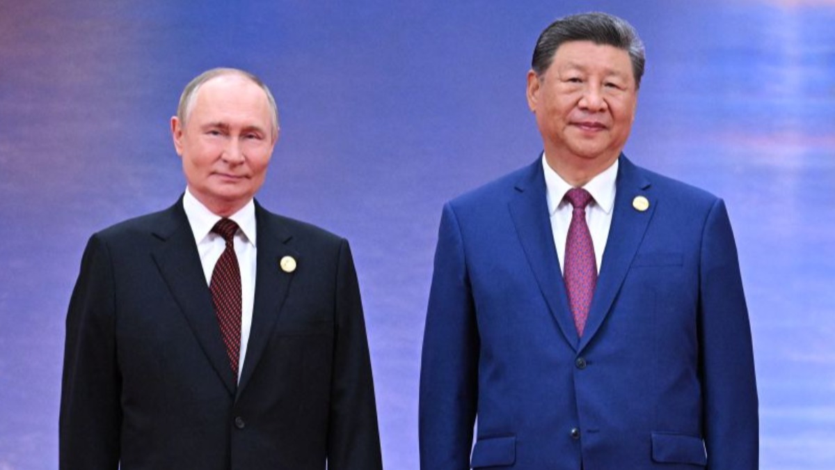 El presidente de Rusia, Vladimir Putin, y su homólogo chino Xi Jinping.