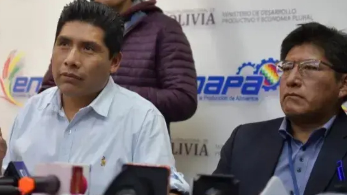 Exgerente de Emapa, Franklin Flores, y el dirigente de Conapabol, Rubén Ríos. Foto: Internet