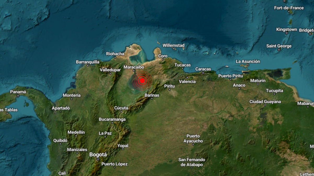 Lugar donde se registró el movimiento sísmico en Venezuela.