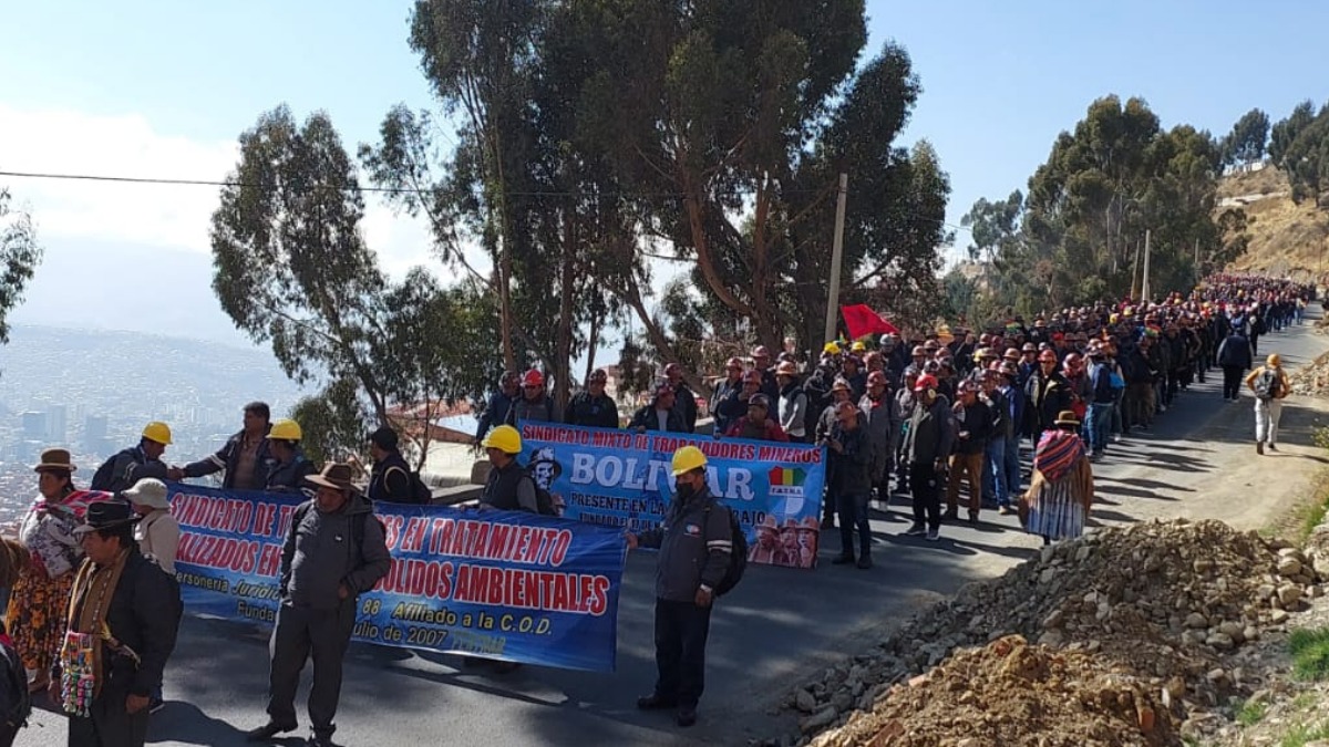 Marcha de mineros sindicalizados. Foto: ANF