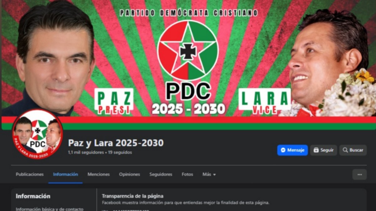 Página de Facebook que fue creada el 2020 para apoyar ald iputado del MAS Dionicio Quispe, ahora apoya al PDC