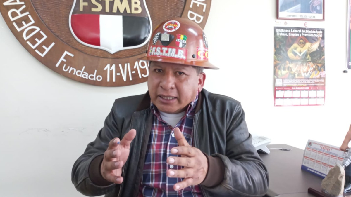 Secretario ejecutivo de la FSTMB, Andrés Paye. Foto: ANF