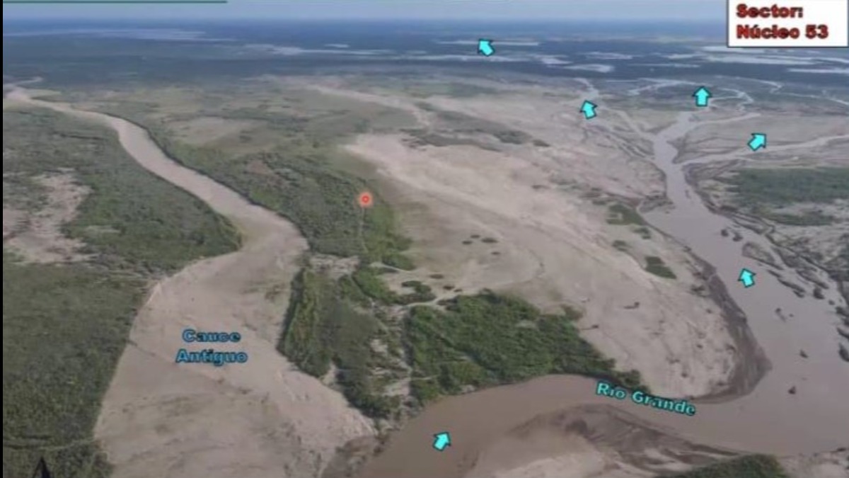 Una de las imágenes presentadas por el Searpi a Fegabeni sobre el desvío del caudal del Río Grande. Foto: Cortesía.