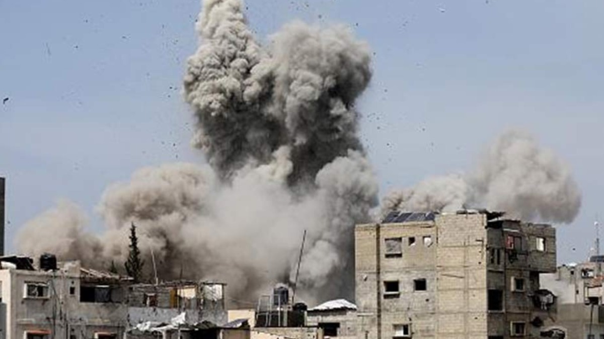 Bombardeo israelí en la Franja de Gaza.