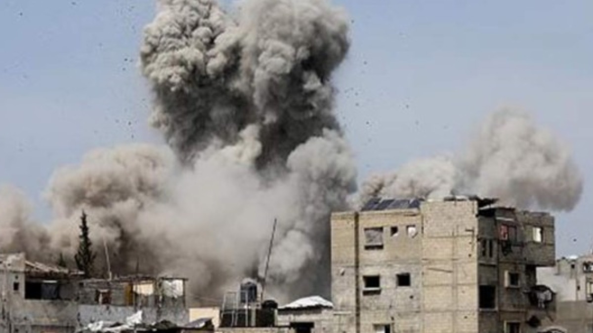 Bombardeo israelí en la Franja de Gaza.
