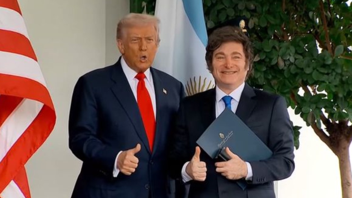 Donald Trump, presidente de Estados Unidos, junto a su homólogo argentino Javier Milei.