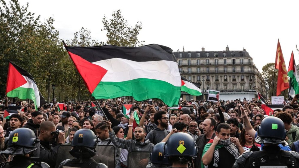 Manifestación en apoyo al pueblo palestino.