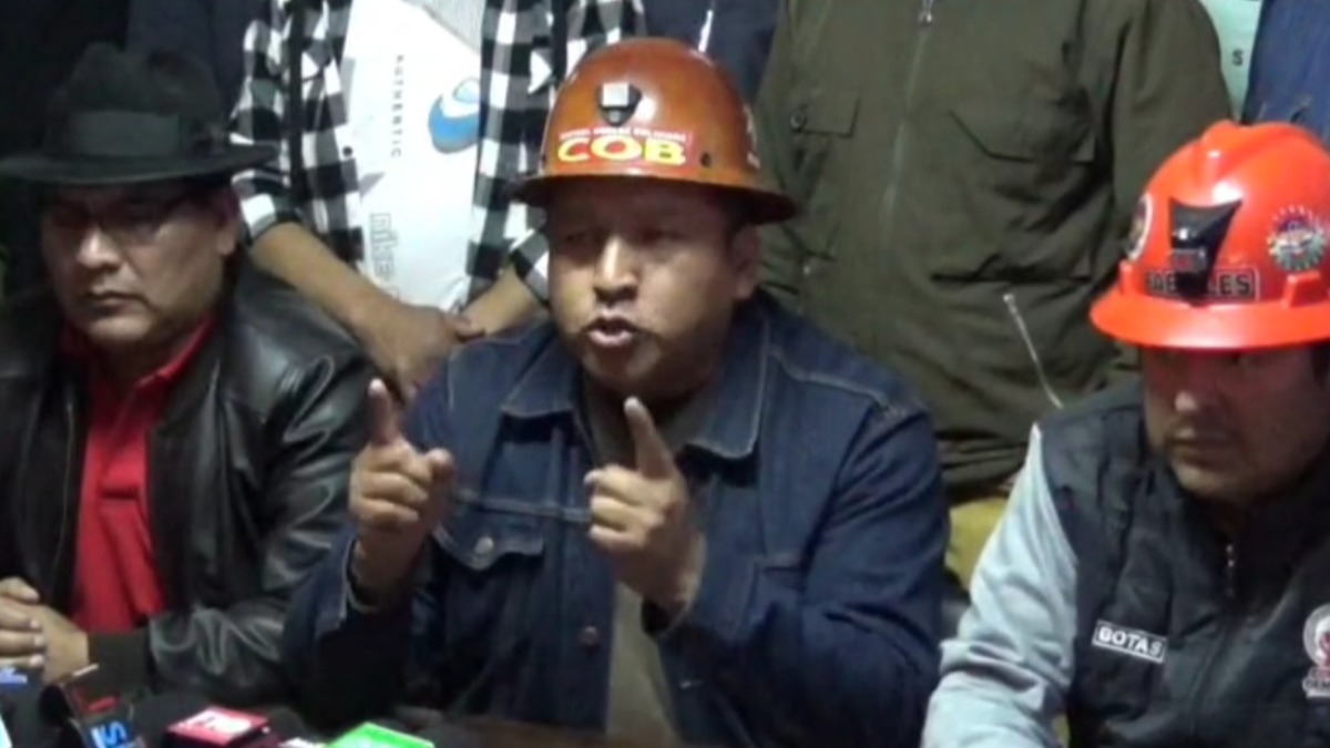 Mario Argollo, ejecutivo de la COB. Foto: Captura de video
