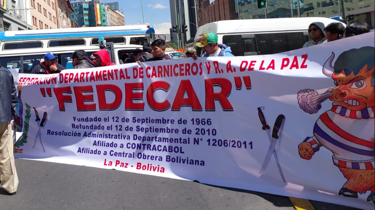 Protesta de los carniceros de La Paz. Foto: ANF