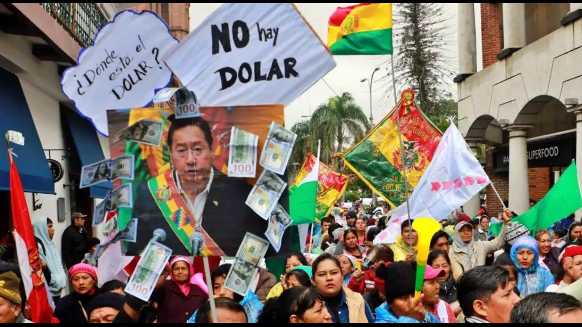 Protestas ante la crisis económica en Bolivia. Foto: Internet