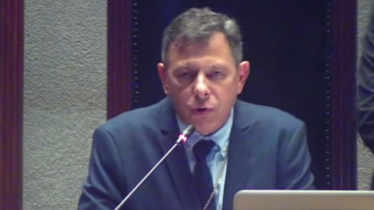 Diego Ávila, flamante presidente del senado. Foto: Captura de video
