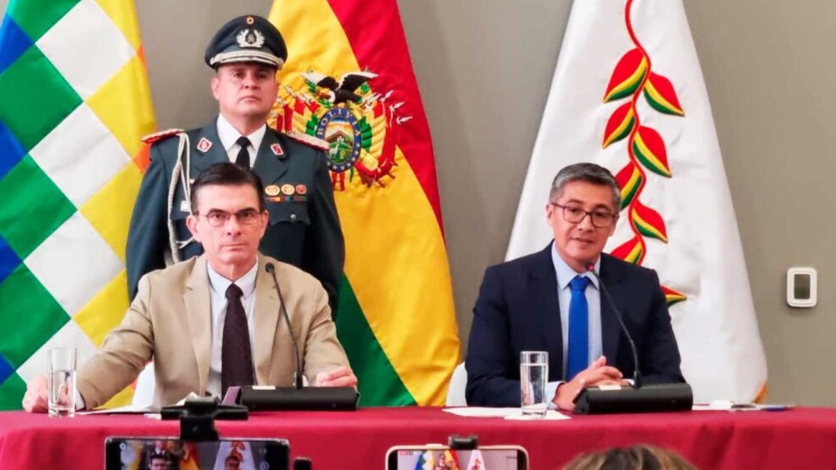 Rodrigo Paz y José Gabriel Espinoza en conferencia de prensa. Foto: Erbol