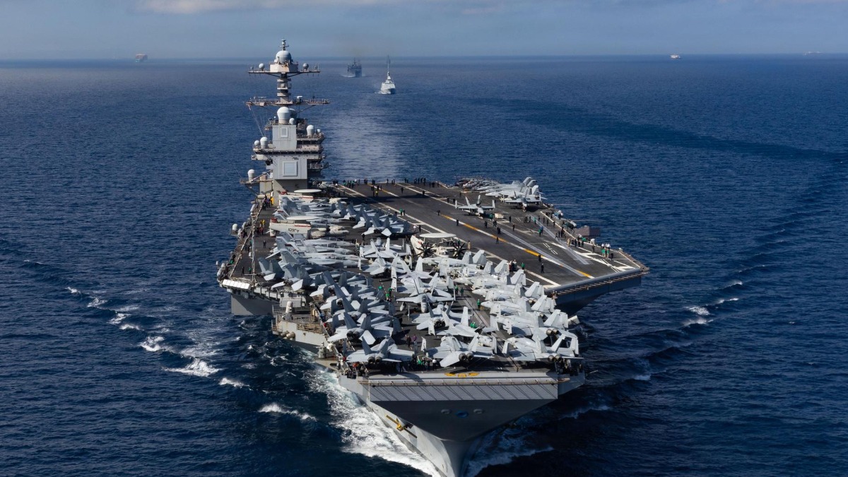 Un portaaviones de EEUU en el Caribe.