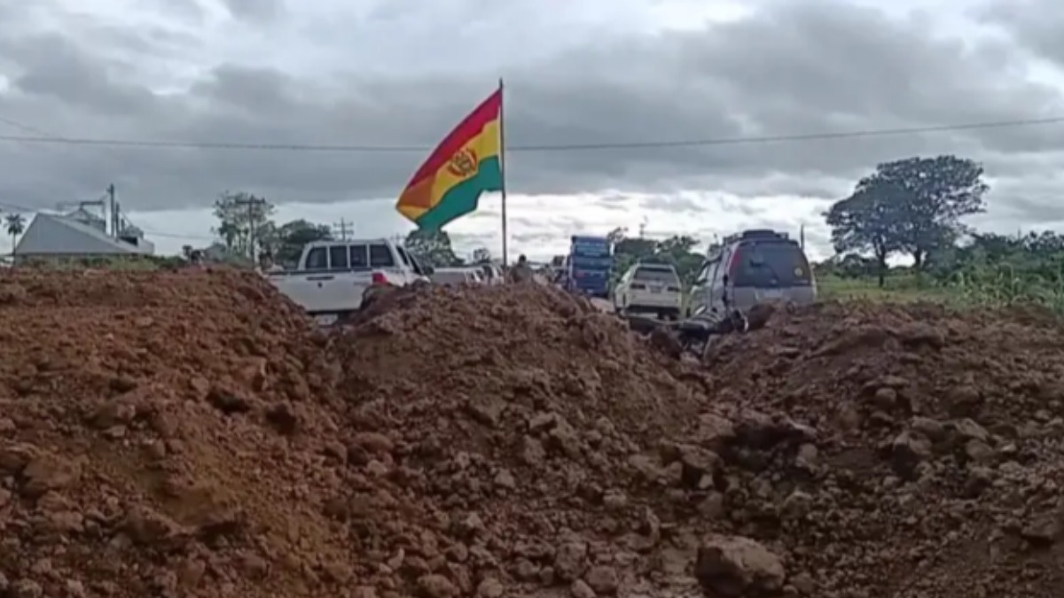 Bloqueo en San Julián. Foto: Captura de video