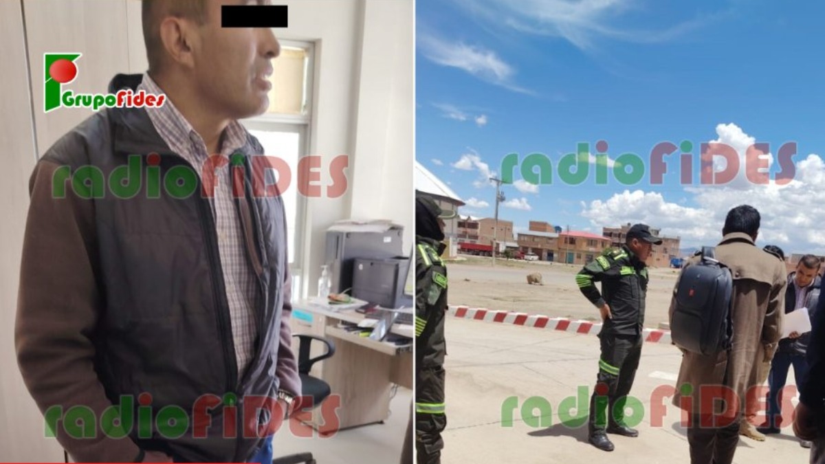 El funcionario aprehendido. Foto: Radio Fides Cochabamba