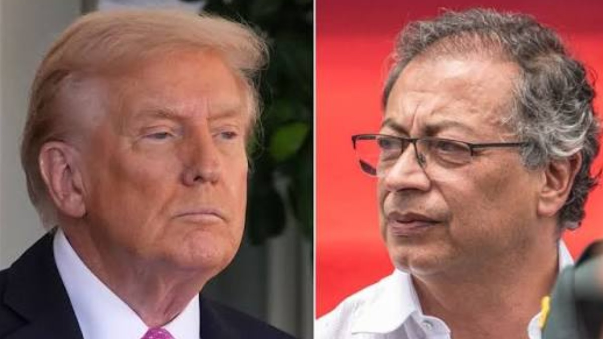 El presidente de EEUU, Donald Trump, junto a su homólogo colombiano Gustavo Petro.