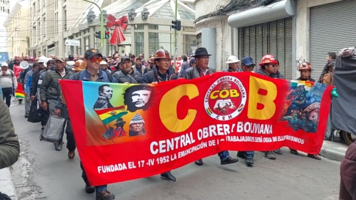 Marcha de la Central Obrera Boliviana. Foto: ANF