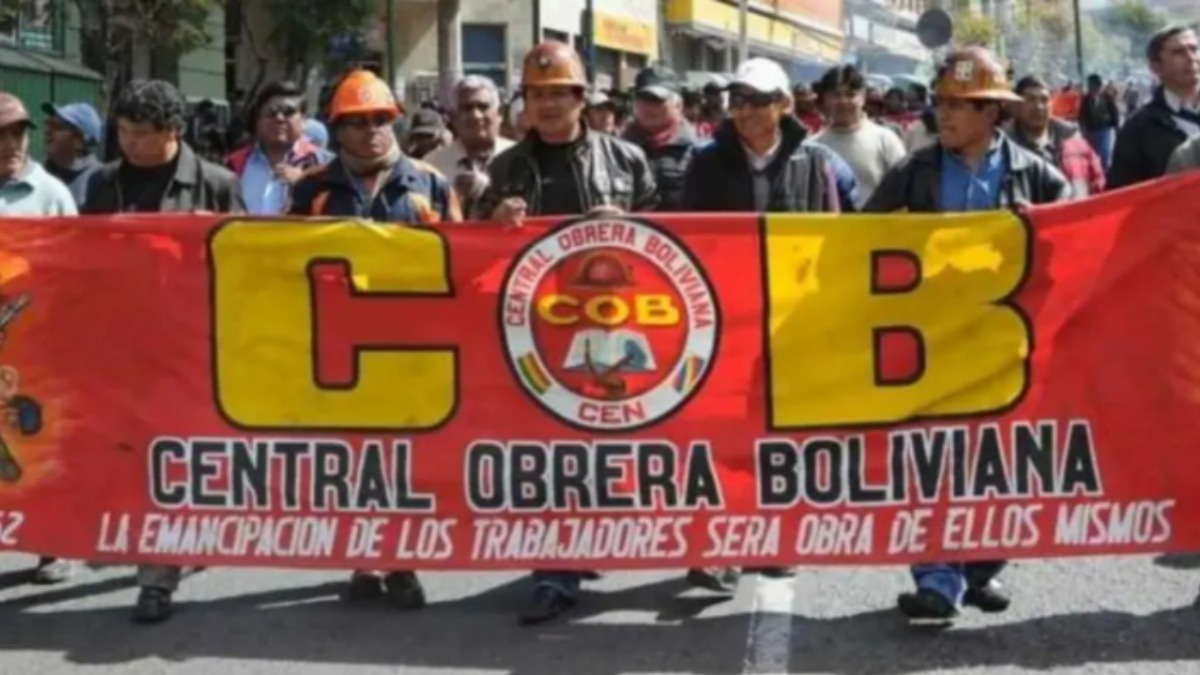 Marcha de la COB en rechazo al DS 5503. Foto: Internet