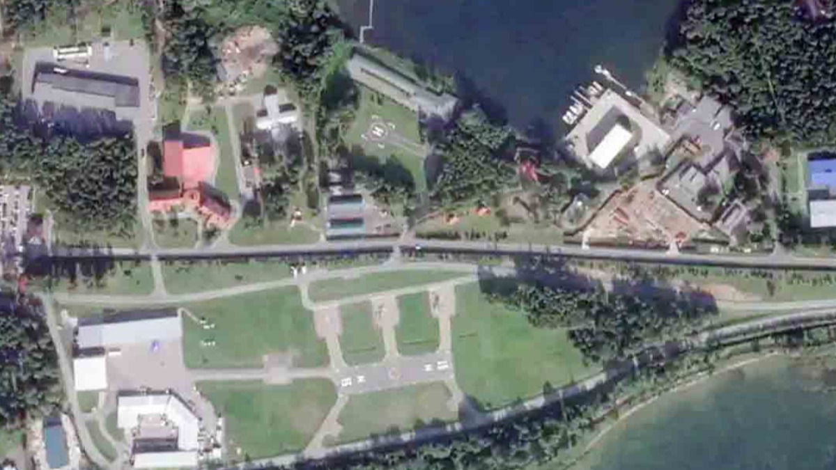 Punto del supuesto ataque de drones en la residencia de Vladimir Putin.
