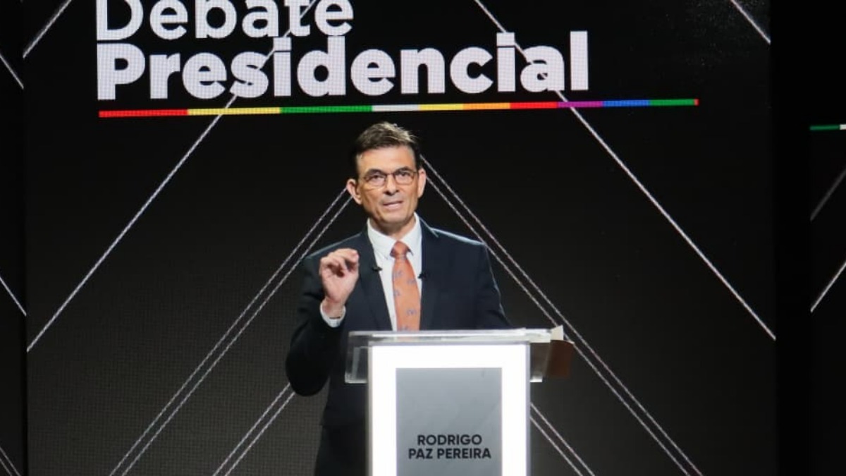 Rodrigo Paz en el debate presidencial por segunda vuelta el 15 de octubre. Foto: TSE