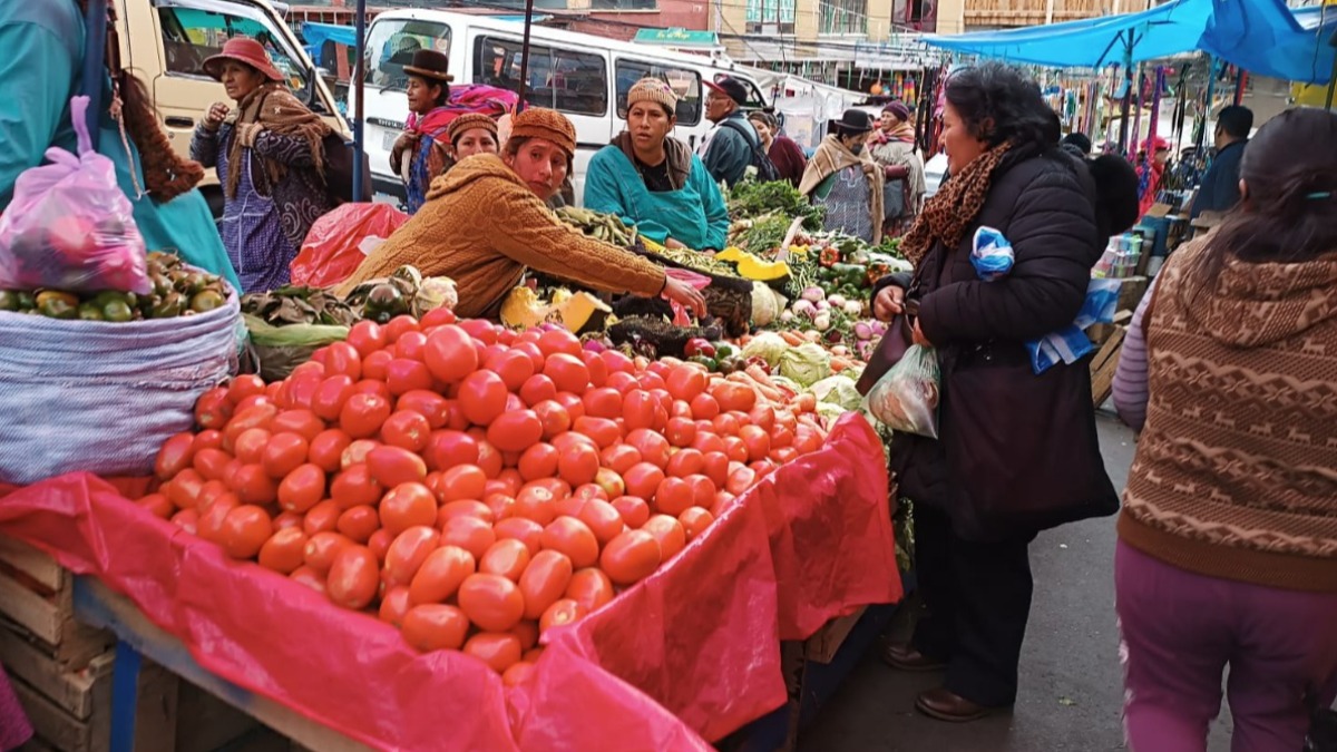 Un puesto de tomate en la zona Garita de Lima. Foto: ANF