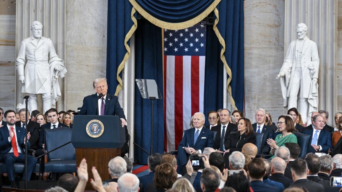 El presidente estadounidense, Donald Trump, en un discurso.