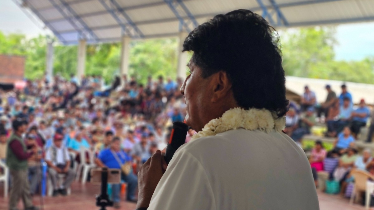 Evo en un acto público en el Trópico de Cochabamba. Foto: RRSS