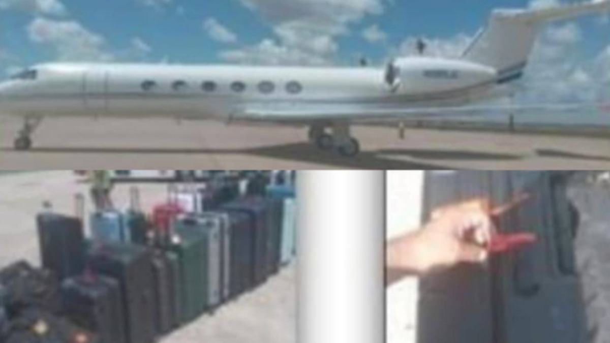 Imágenes del avión, las maletas que llegaron a Bolivia. Foto: captura de video