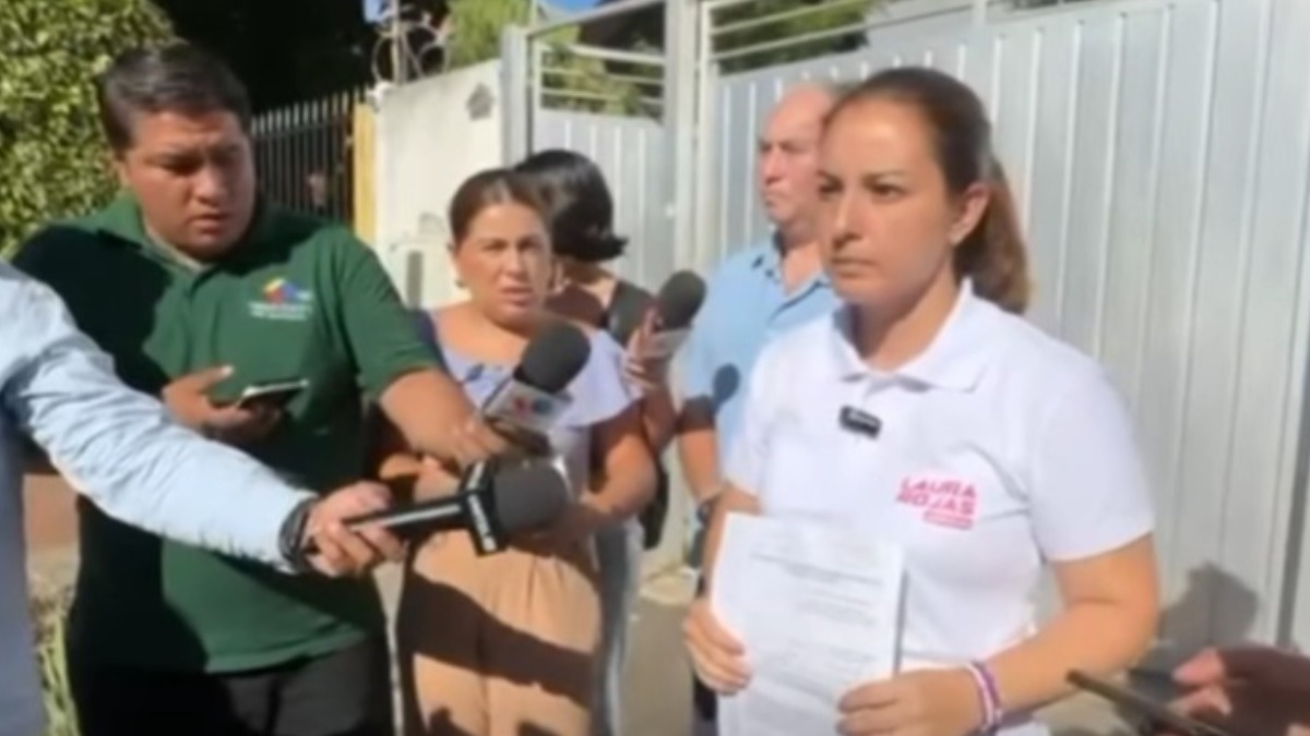 Laura Rojas en declaraciones a la prensa. Foto: captura