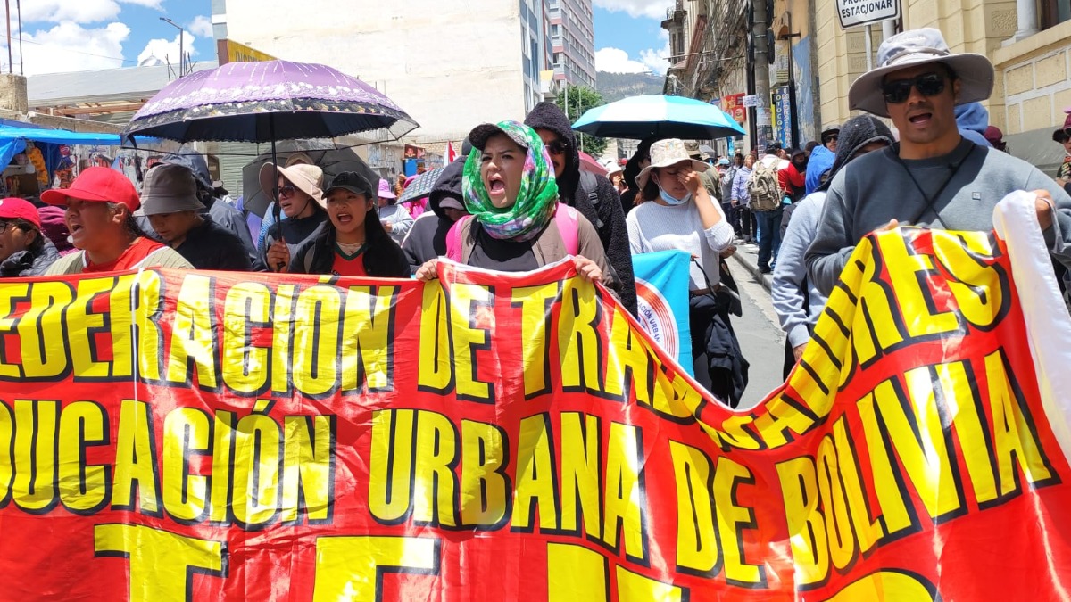 Marcha del magisterio urbano contra el DS 5503. Foto: RRSS