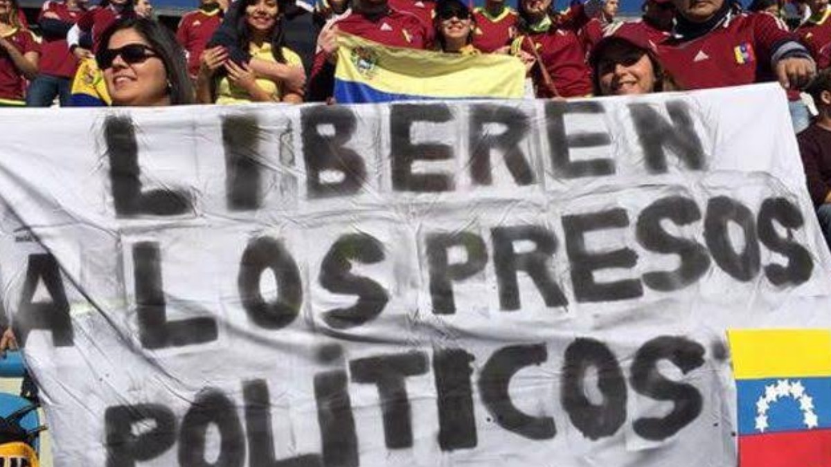 Protestas para la liberación de presos políticos en Venezuela.