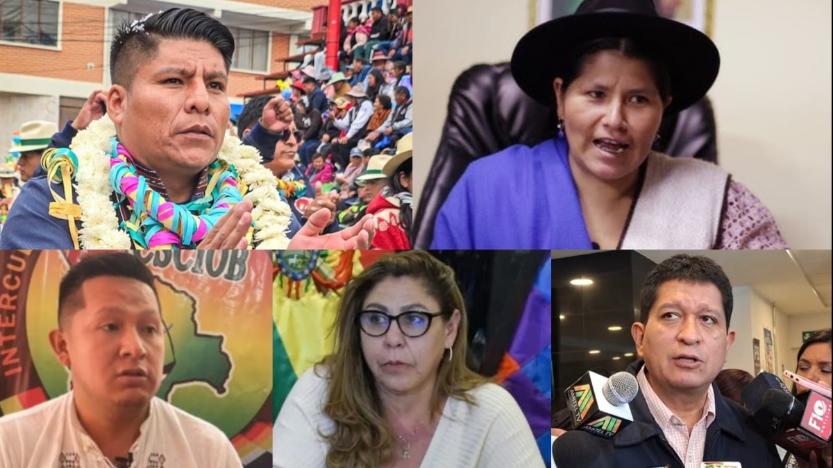 Algunos de los afines a Evo Morales que son candidatos en la alianza A-UPP, que tiene el apoyo del MAS. Foto: ANF