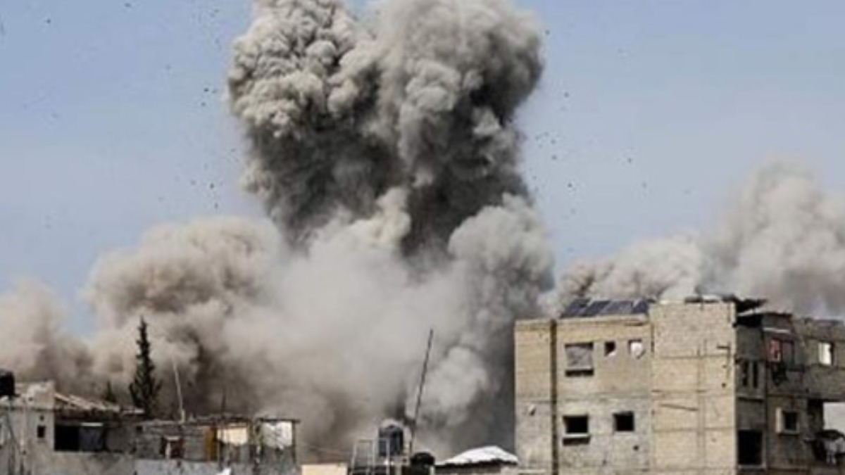 Bombardeo israelí en la Franja de Gaza.