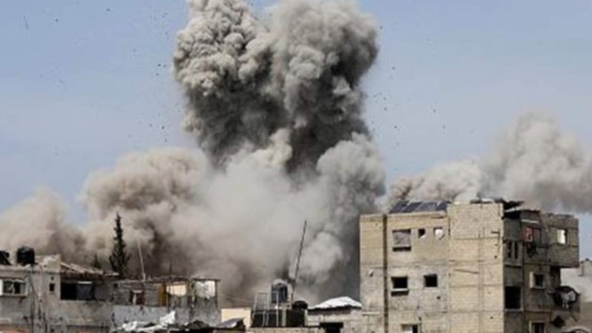 Bombardeo israelí en la Franja de Gaza.