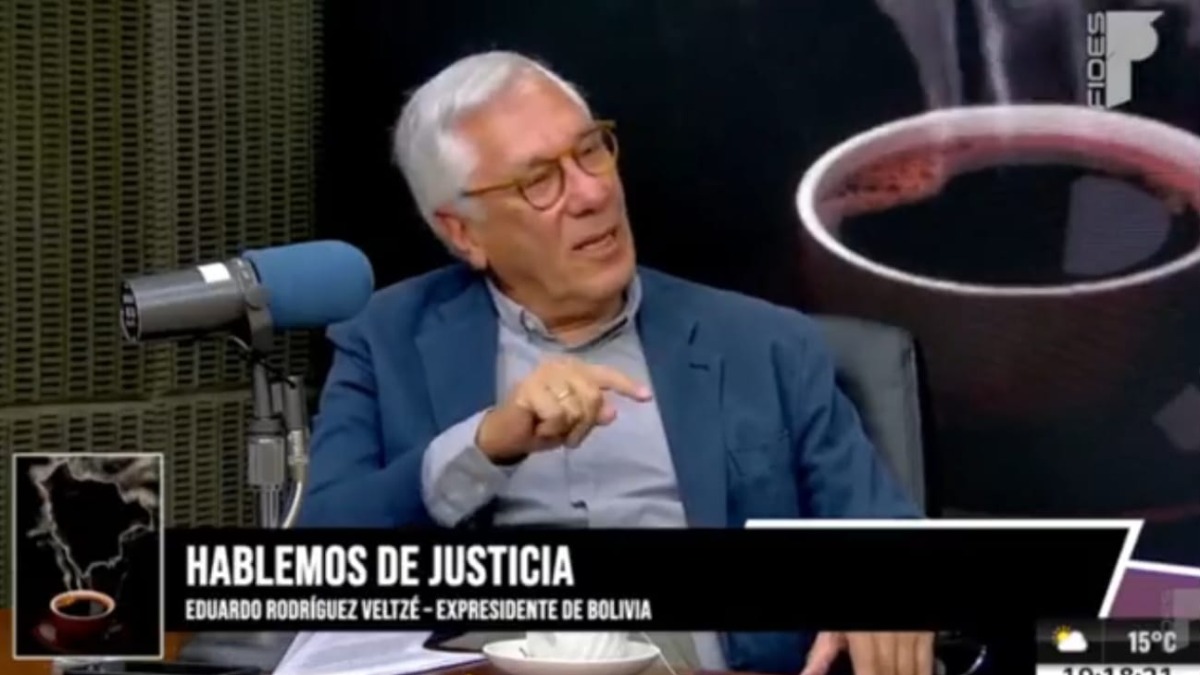 Eduardo Rodríguez Veltzé, expresidente de Bolivia en Radio Fides. Foto: Captura de video