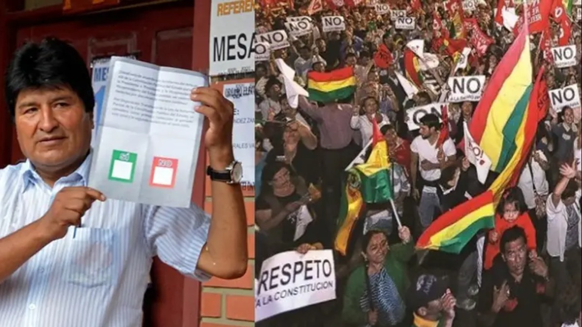 El 21 de febrero de 2016, el 51,3% de la población dijo NO a la reelección de Evo Morales. Foto: Internet