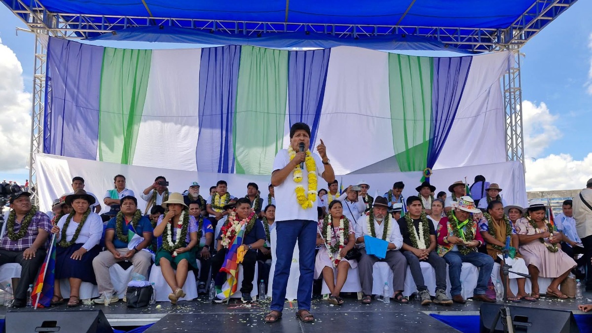 Evo vuelve a la escena pública con duras críticas al gobierno de Rodrigo Paz. Foto: RKC