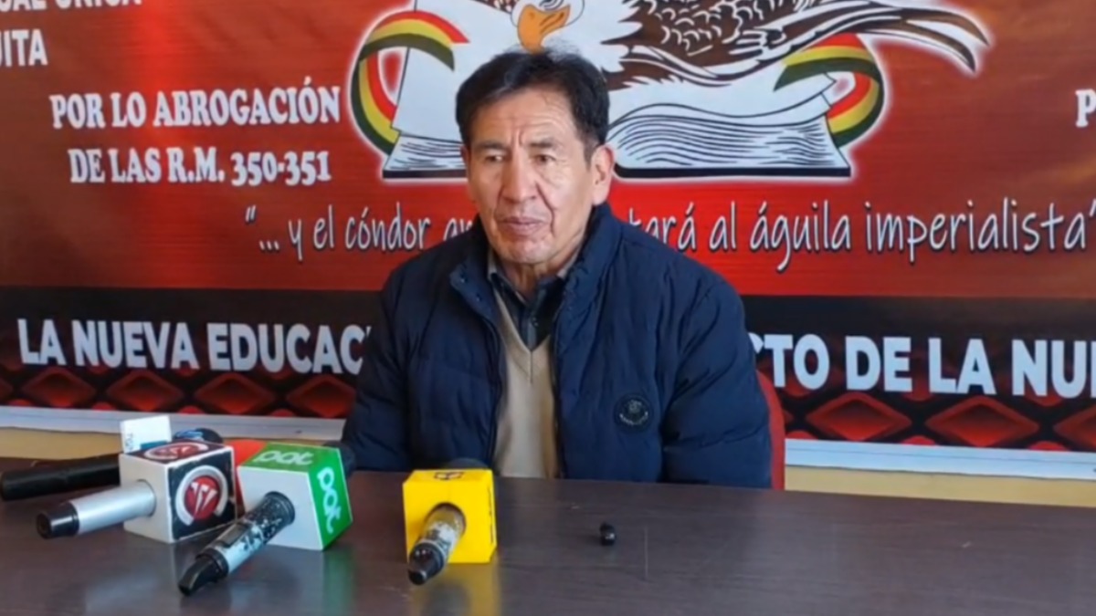 José Luis Álvarez, dirigente del Magisterio Urbano de La Paz. Foto: ANF