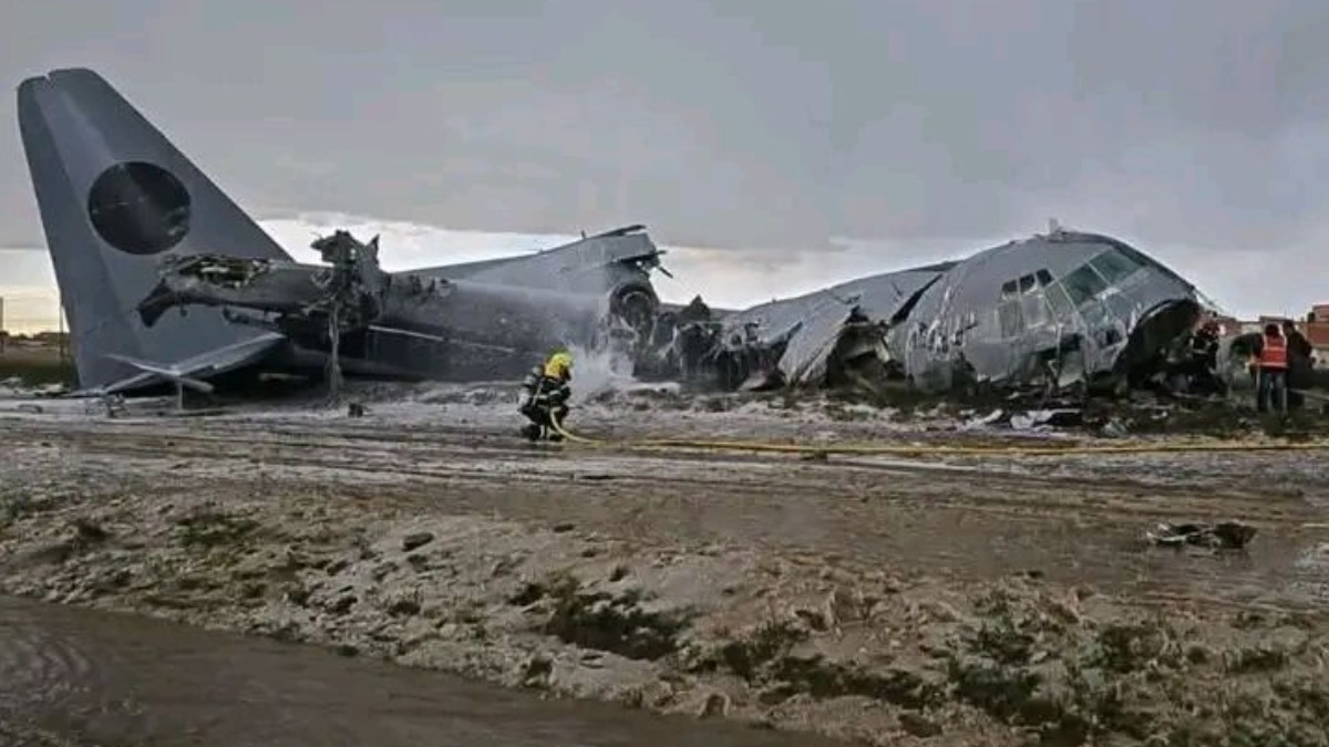 La aeronave de la FAB quedó destrozada. Foto: RRSS