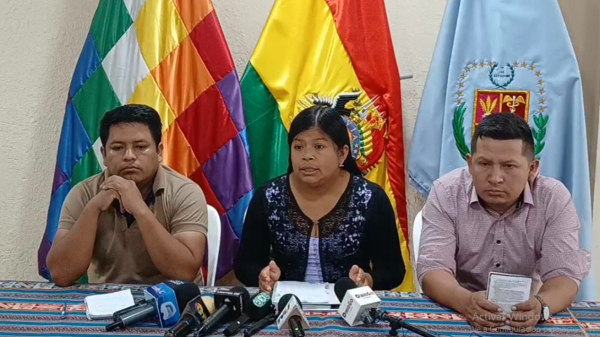 La presidenta de la Coordinadora de Mujeres de las Seis Federaciones del Trópico de Cochabamba, Vilma Colque. Foto: Captura de video