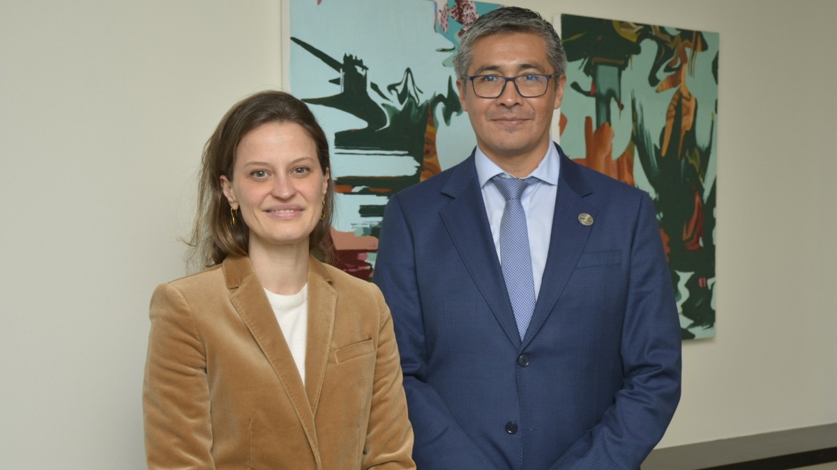La vicepresidente del Banco Mundial para América Latina, Susana Cordeiro, y el ministro de Economía, José Gabriel Espinoza. Foto: Susana Cordeiro