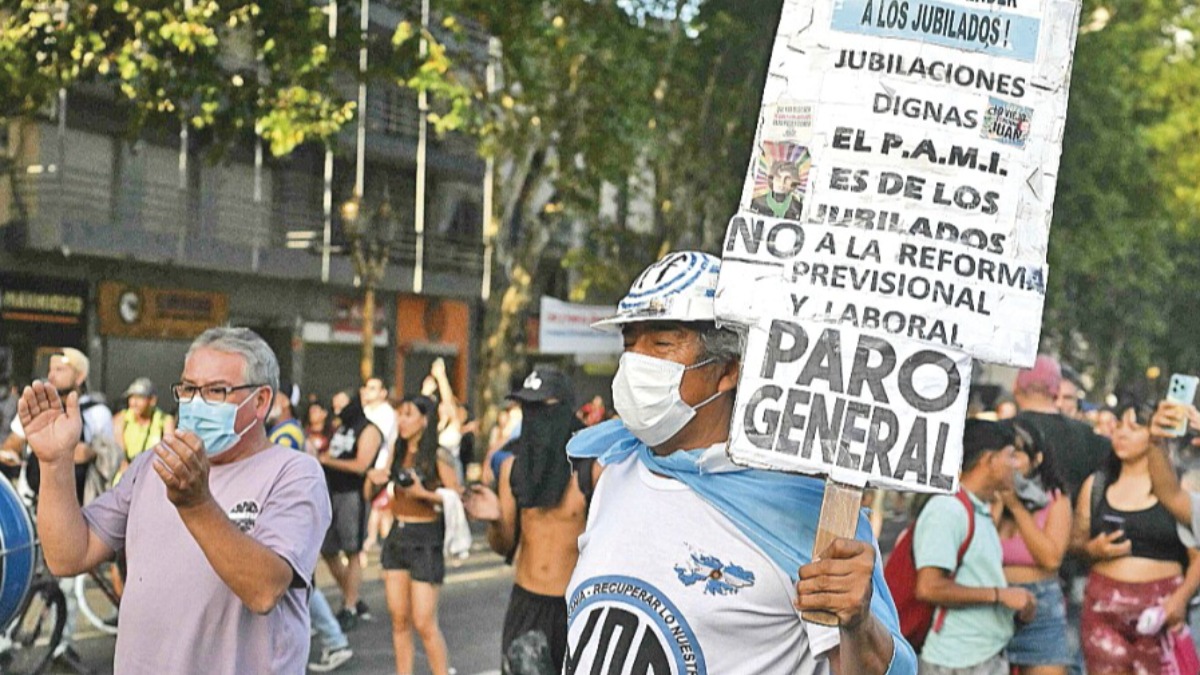 Protestas de jubilados en Argentina.