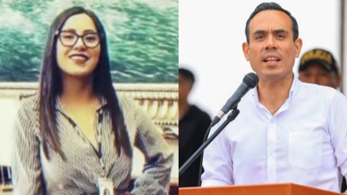 Stephany Vega y el presidente interino del Perú, José Jerí.