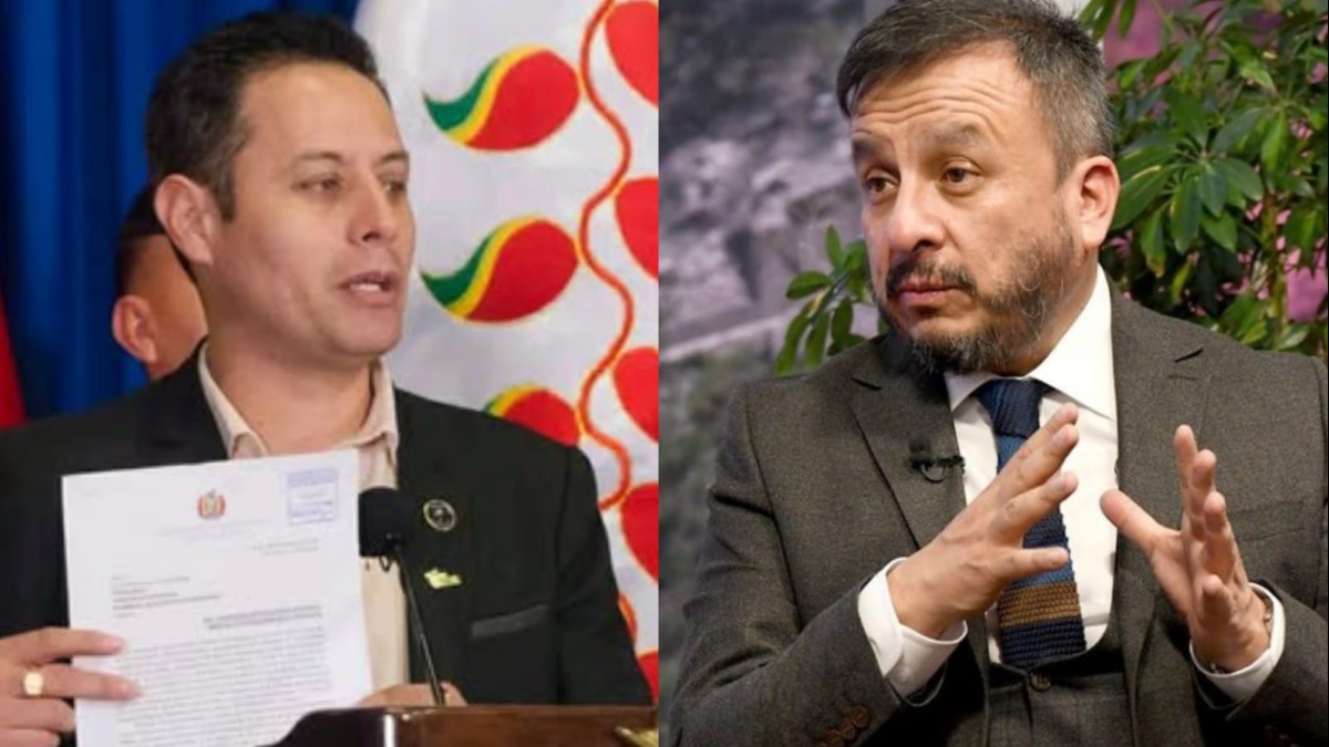 Vicepresidente Edmand Lara y el ministro de Hidrocarburos, Mauricio Medinacelli. Foto: Internet