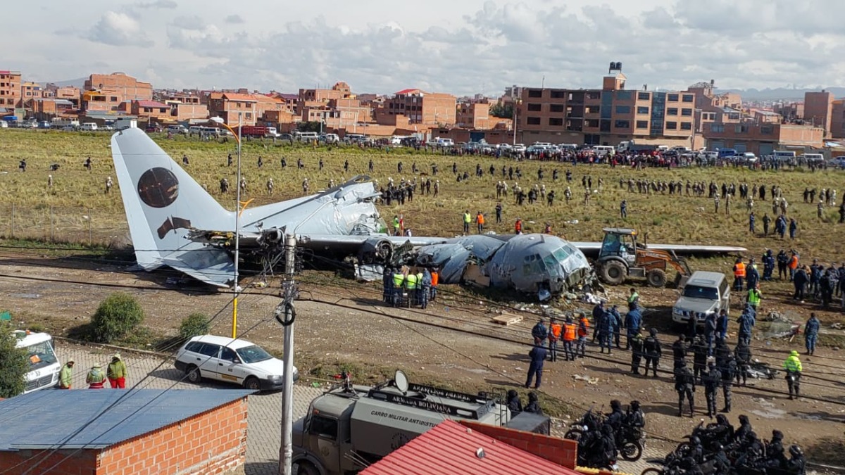 El 27 de febrero, la aeronave Hércules FAB 81 se estrelló en El Alto. Foto: ANF