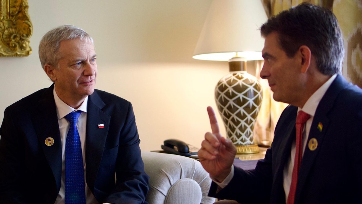 El presidente Rodrigo Paz se reunió en Miami con el presidente electo de Chile, José Antonio Kast. Foto: Min. de la Presidencia