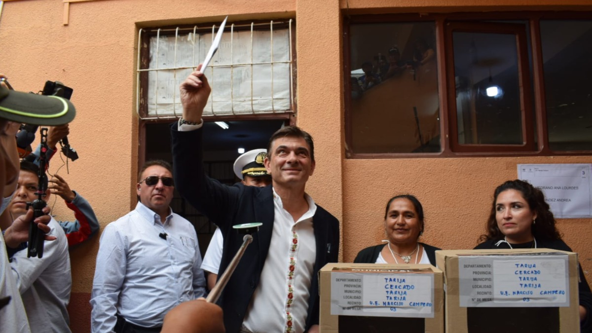 El presidente Rodrigo Paz votó en la ciudad de Tarija. Foto: DIRCOM