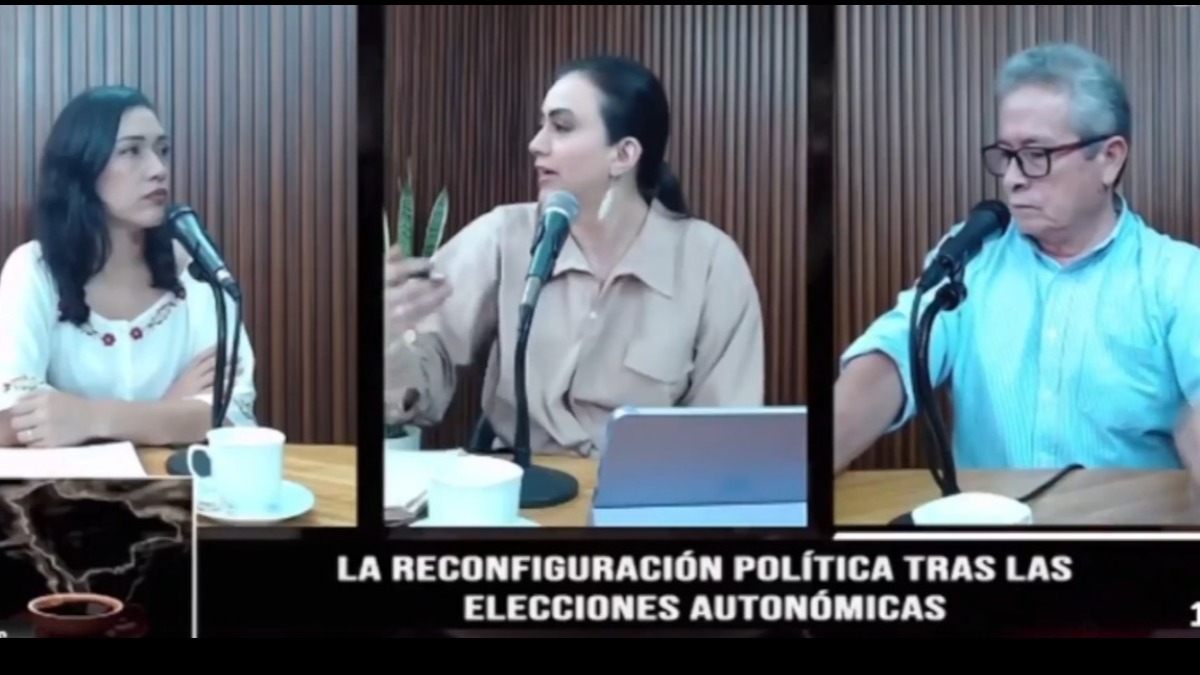 La exsenadora Adriana Salvatierra, la analista política Natalia Aparicio y el excandidato vicepresidencial Gustavo Pedraza.